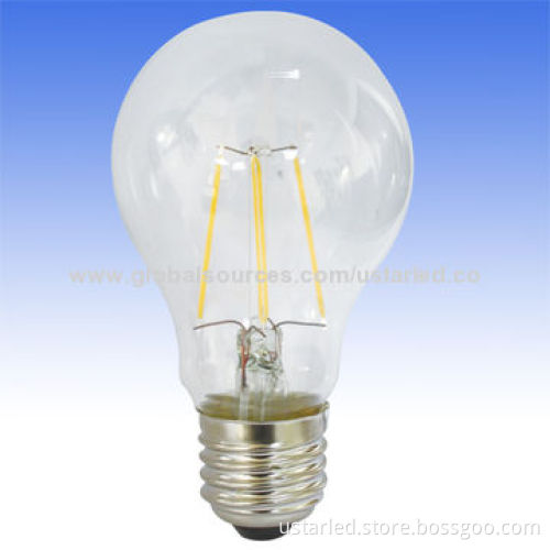 4W E27 LED bulbs, 440lm/CRI>80/CE&RoHS/equal to 50W halogen bulb/360D/PC+glass/AC85-265V/60*110mm